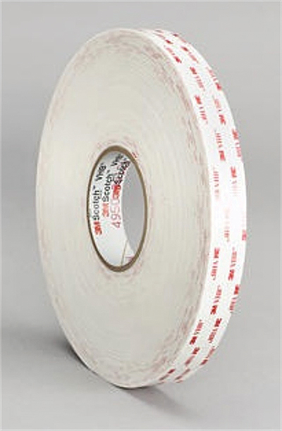 3M White VHB Foam Tape .045" x 3/4" x 36 Yd